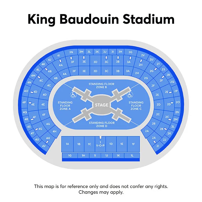 King Baudouin Stadium seating plan